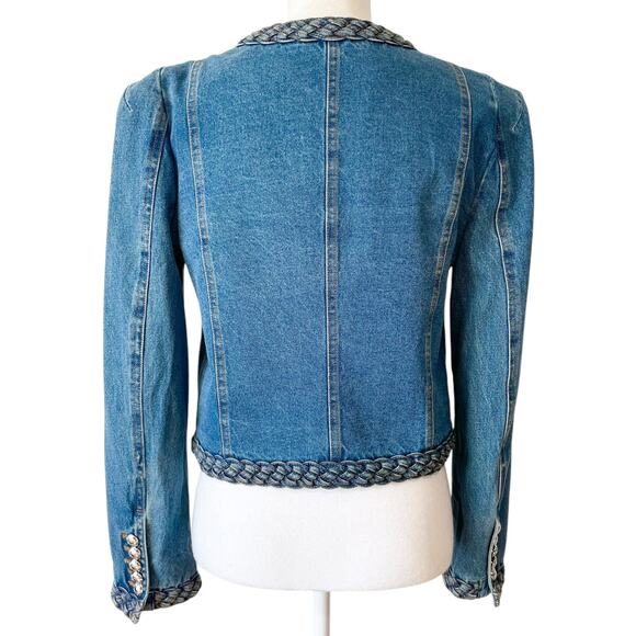 NWT Veronica Beard Arrowe Denim Jacket Collarless Blazer Jeans Size 8 - Picture 12 of 12